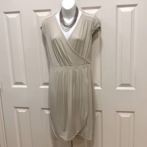Beige “like new” beautiful wrap dress ❤️New Listing ❤️